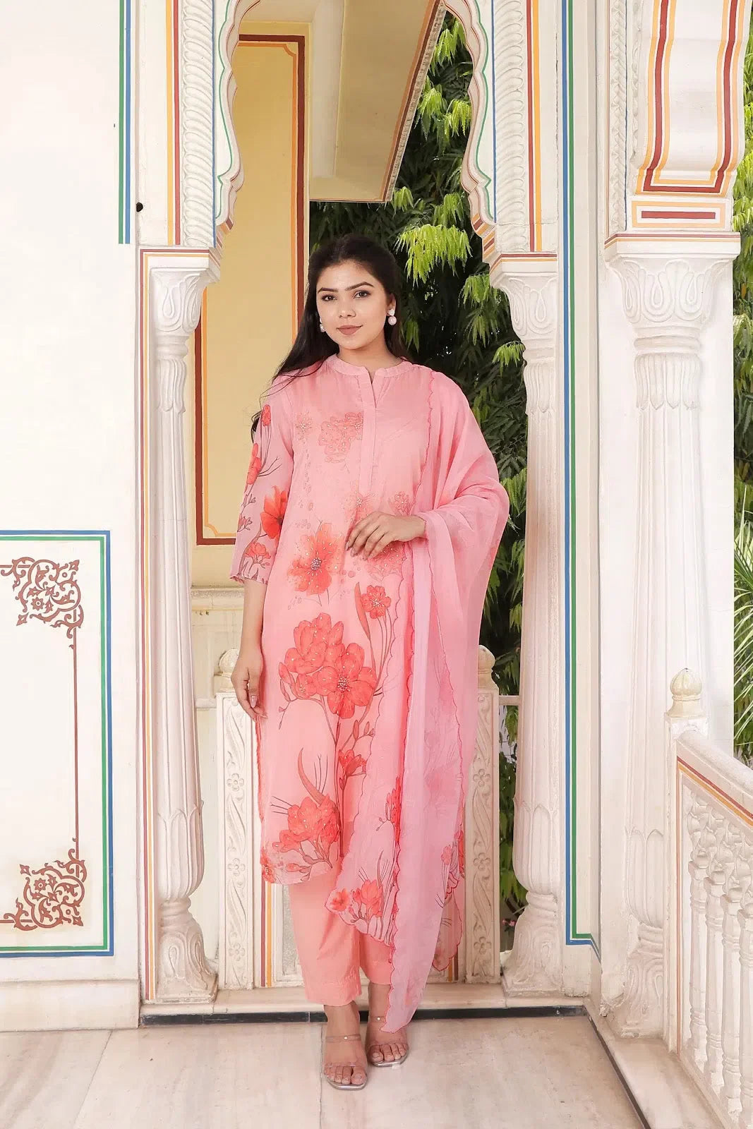 Pink Silk Kurta Set with Dupatta - Women's Designer Kurta Sets