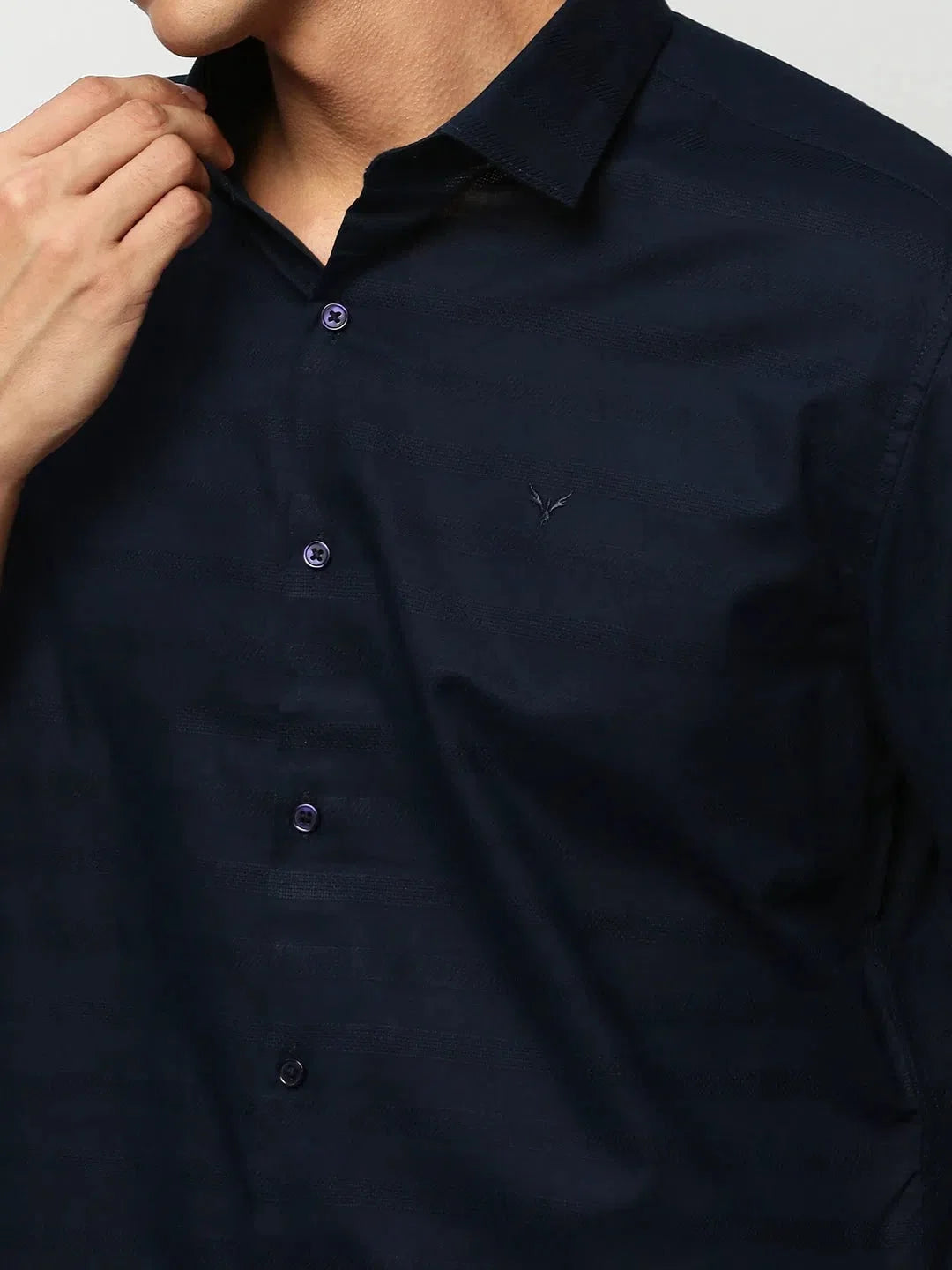 Navy Striped Mens Shirt - DesiQlo Cotton Casual Shirts