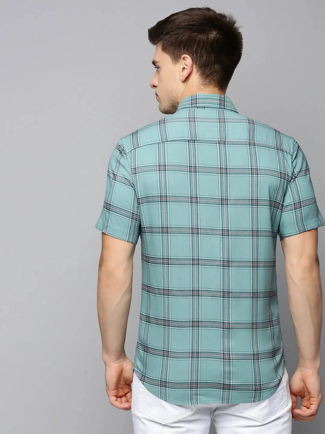 Green Checked Shirt for Men | Cotton Mens Shirt | DesiQlo