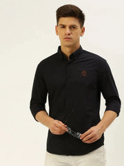 Men Navy Checked Casual Shirt-LEHARICHECKS-5333-Navyblue