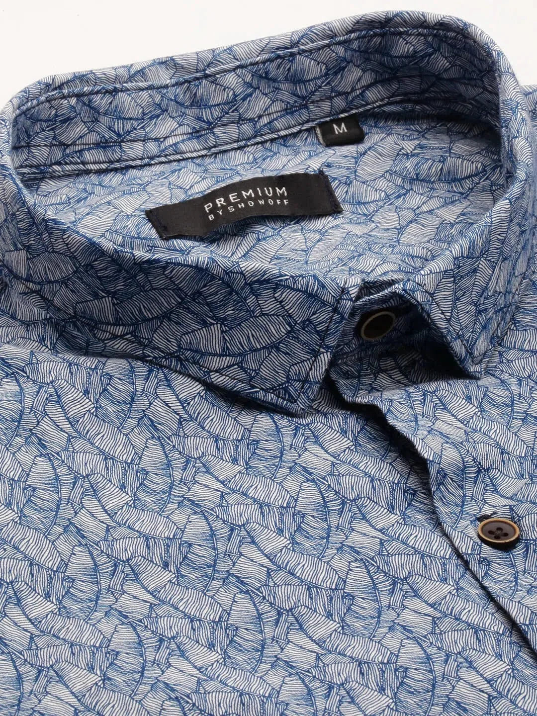 Blue Printed Cotton Mens Shirt | Modern Casual Style
