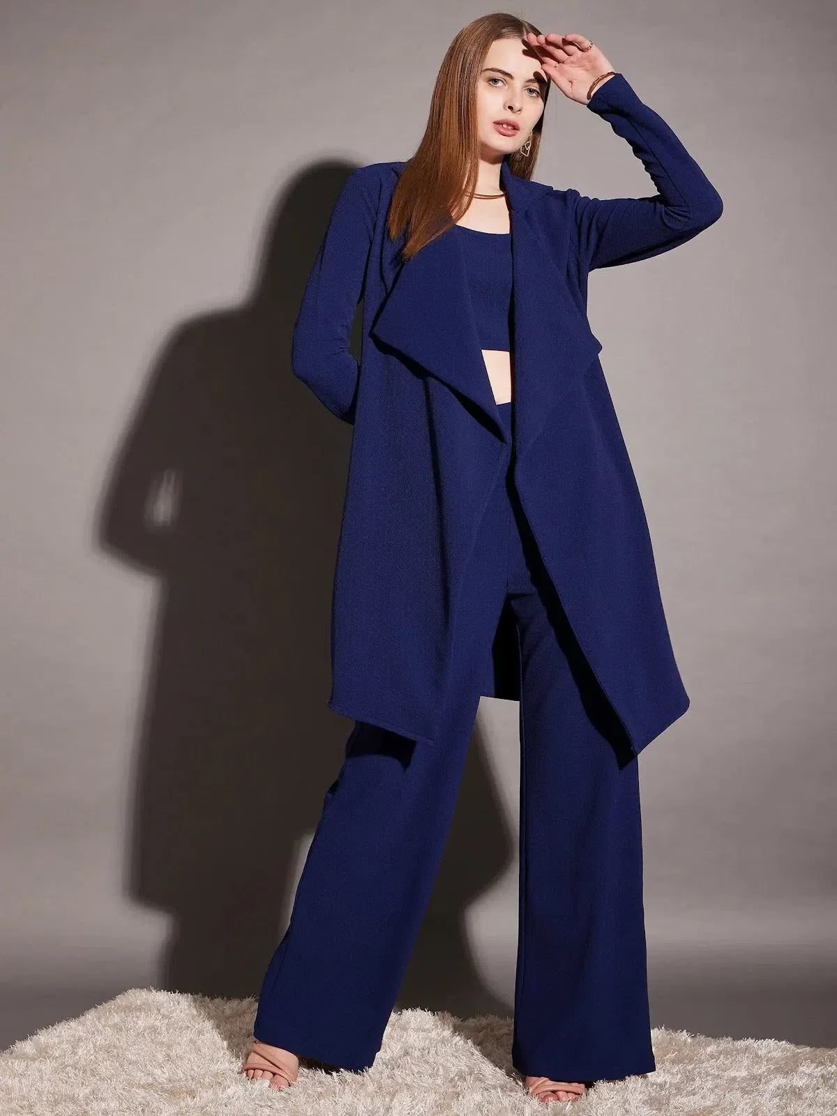 Blue Three Piece Cord Set for Women | Trendy Co Ord Sets