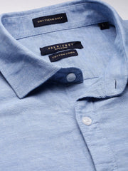 Men Blue Solid Casual Shirt-SWALLOW-1766-Blue