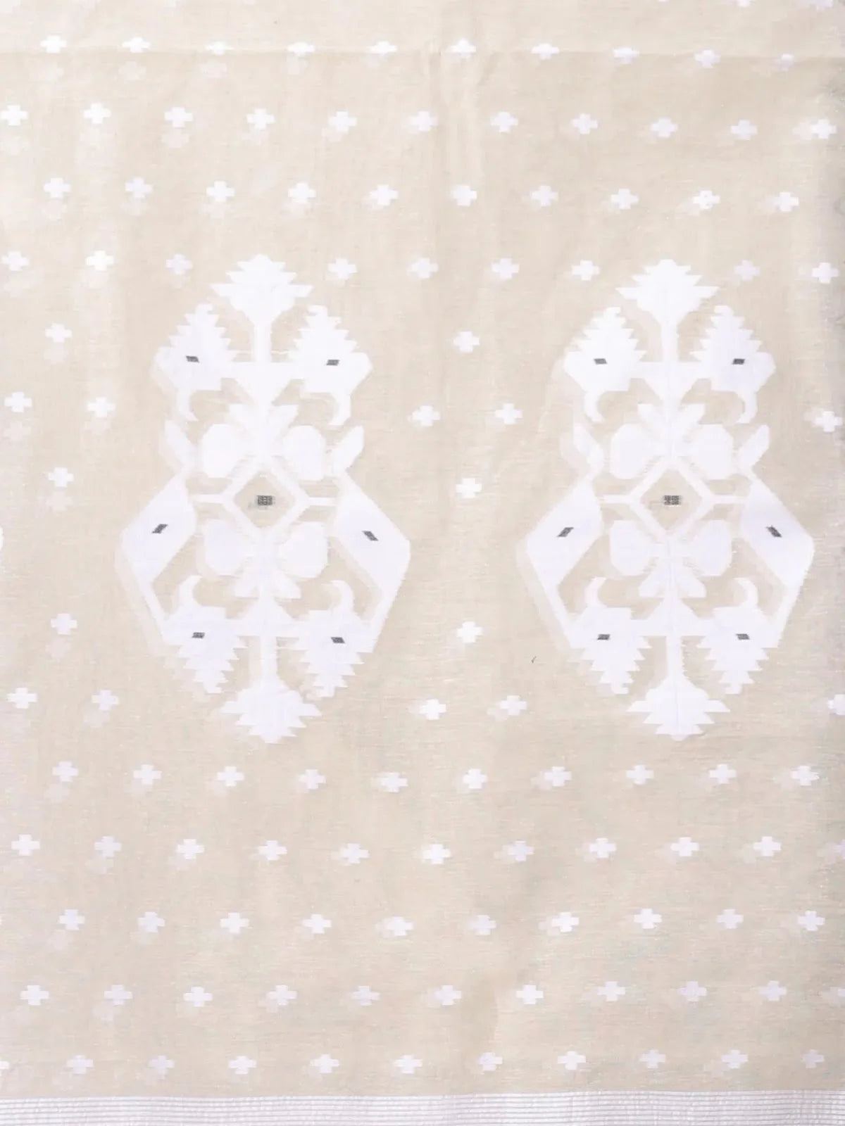 Beige Cotton Jamdani Saree | Designer Sarees India