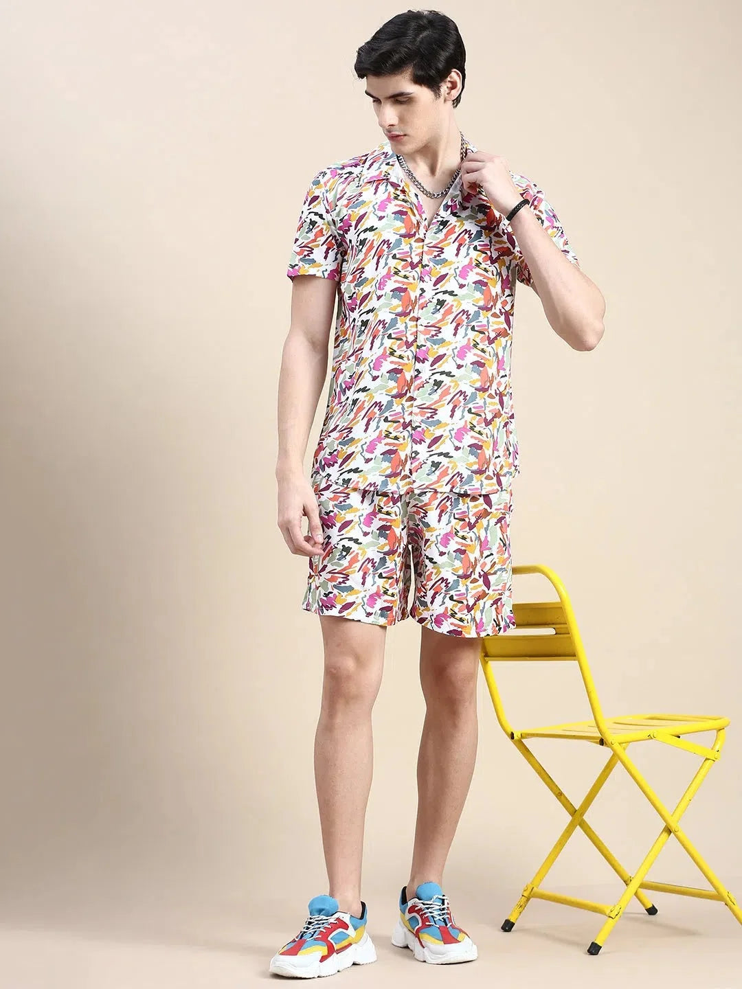 Men's White Printed Casual Co ord Set | Mens Tw | Premium Quality