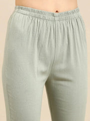 Women's Sea Green Solid Kurta SetKC-3325eagreen