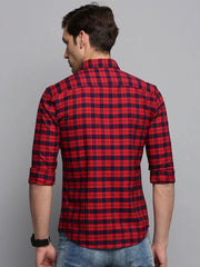 Men Red Checked Casual Shirt-BOXERCHECKS-3350-Red