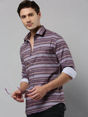 Men Multi Striped Casual Shirt-SPUNIMPORTSTRIRE-4685-Multi