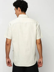 Men Cream Solid Casual Casual Shirts-SPARROW-1752-Cream