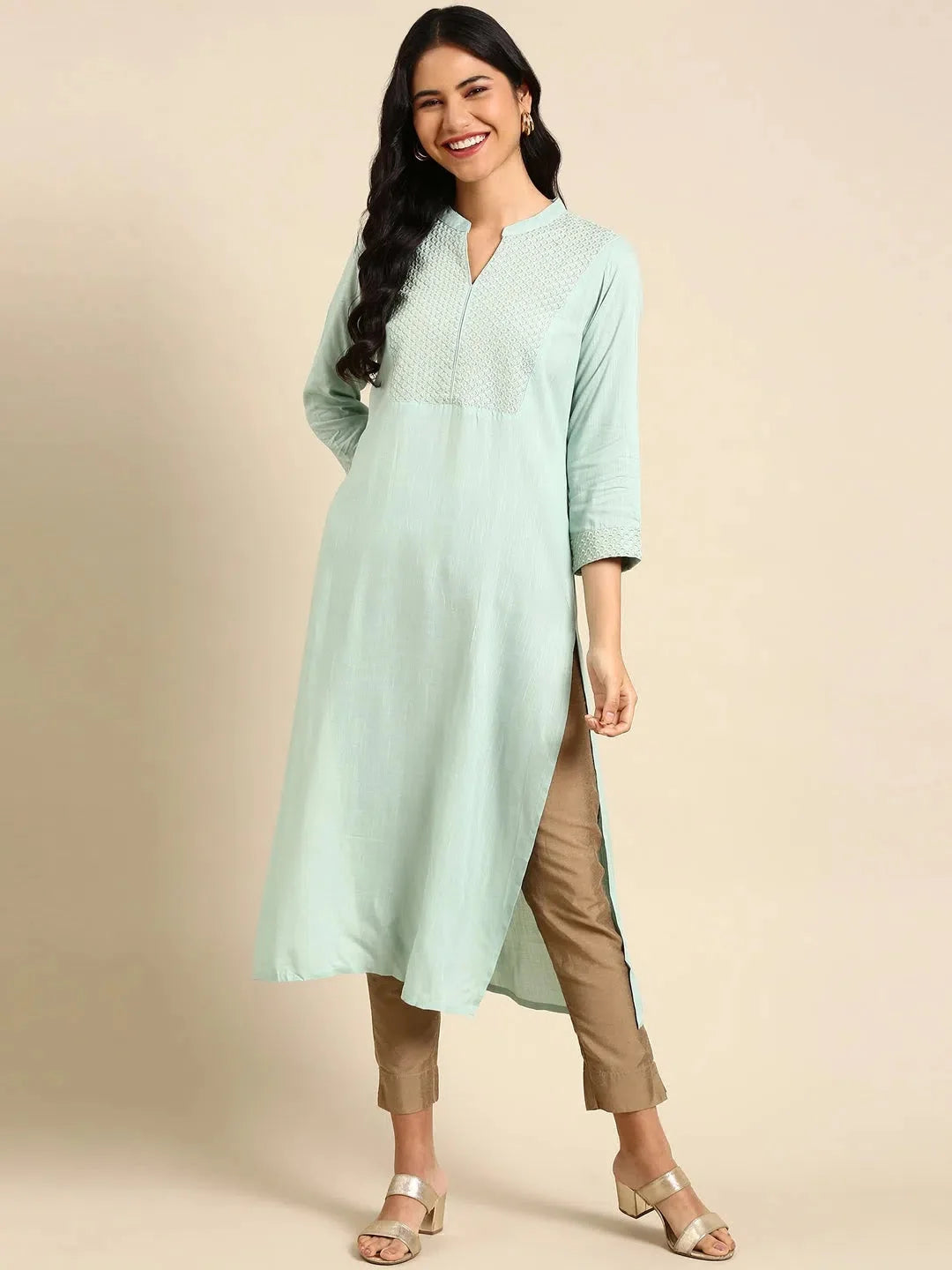 Grey Solid Viscose Kurta | Stylish Indian Kurta for Women