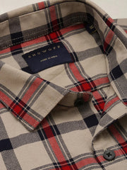 Men Beige Checked Casual Shirt-DALTONCHECKS-4090-Beige
