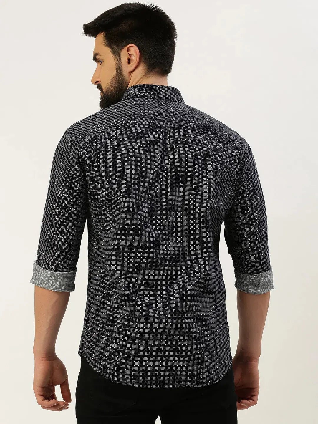 Navy Printed Cotton Shirt - Trendy Mens Shirt | DesiQlo