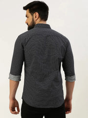 Men Navy Printed Casual Shirt-STAPLEPRINTS-0497-Navyblue