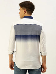 Men White Printed Casual Shirt-QUINN-3598-White