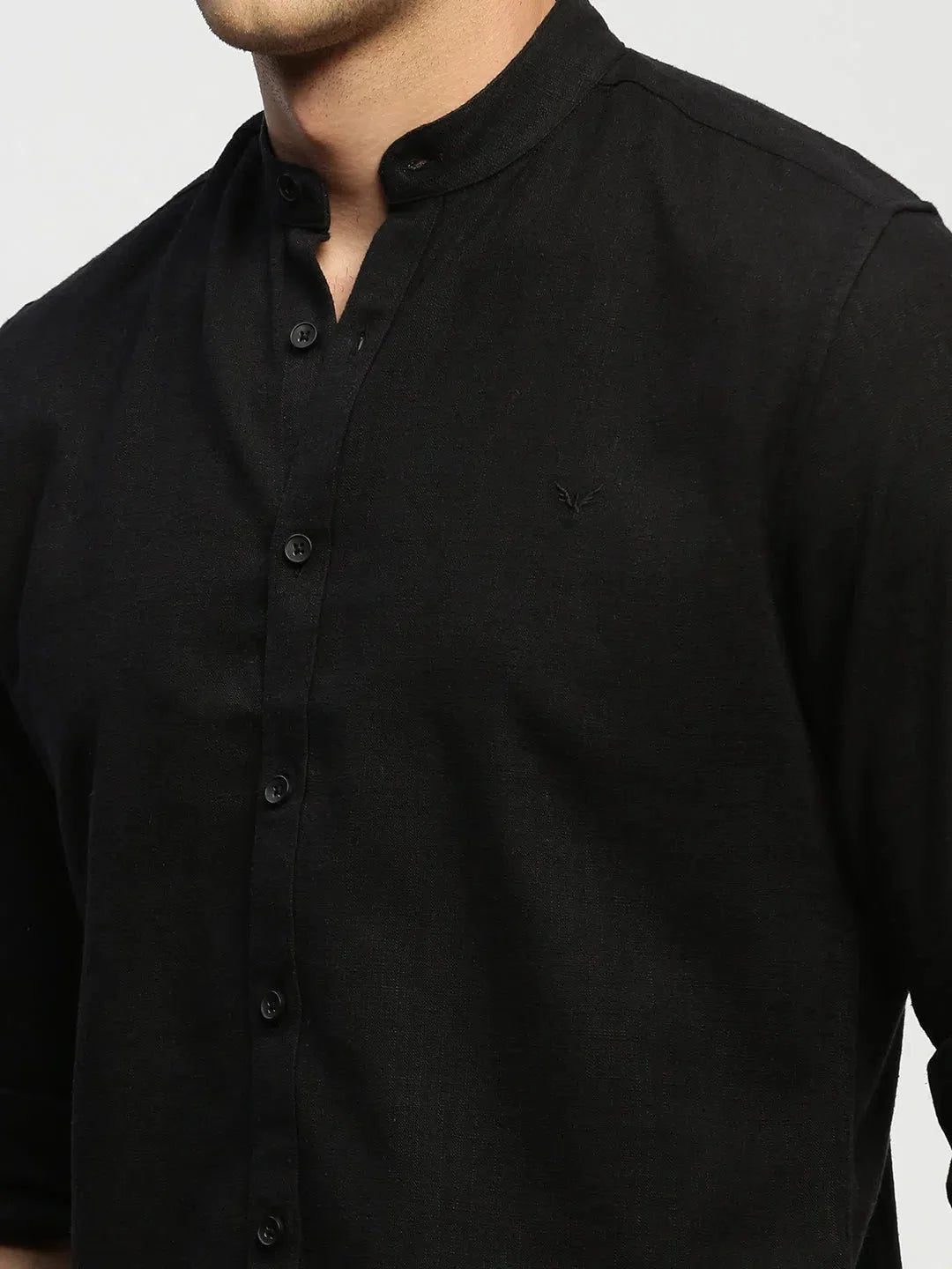 Stylish Black Solid Cotton Mens Shirt | DesiQlo Formal Shirts