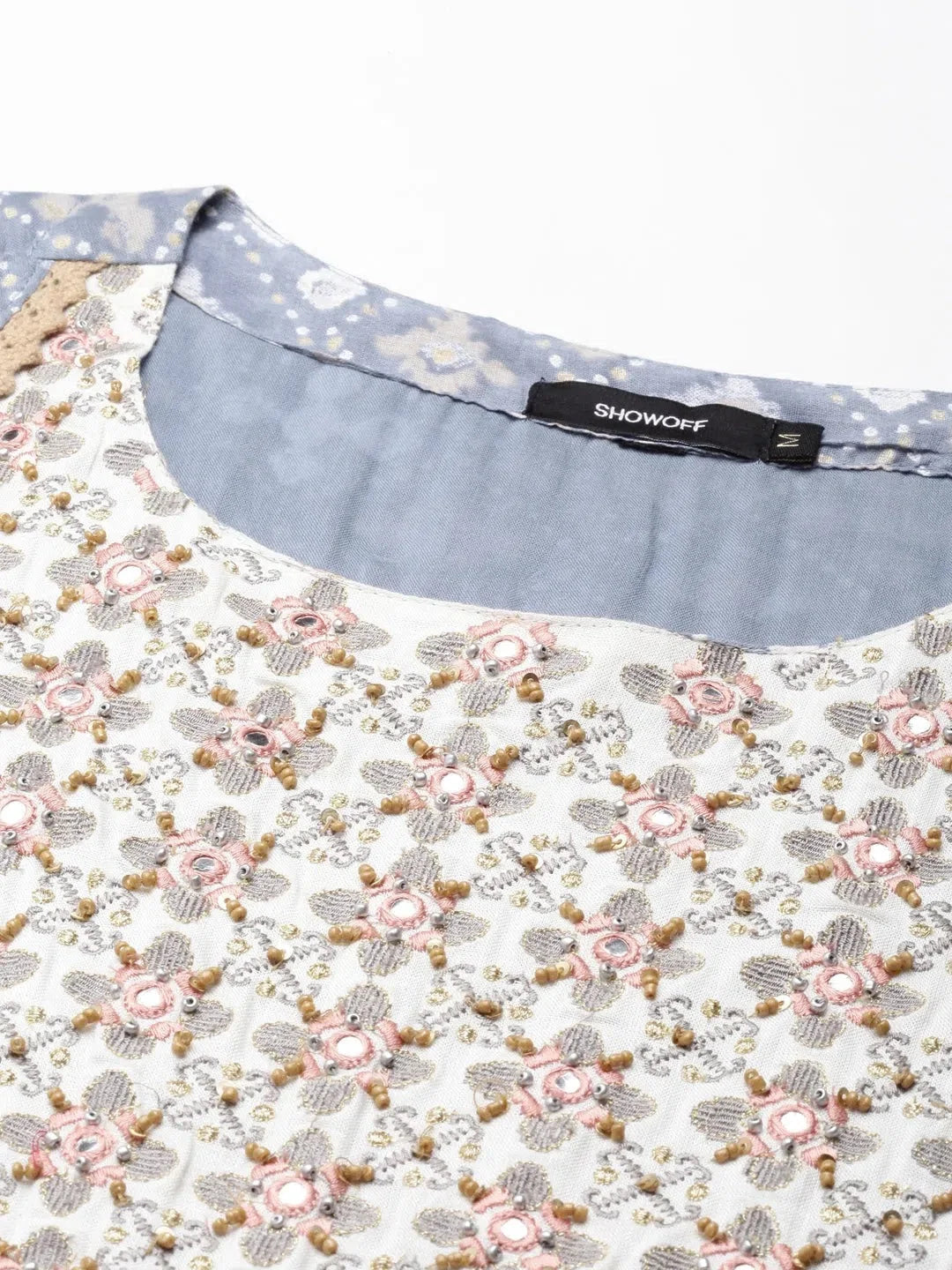 Blue Printed Cotton Anarkali Kurta - Women's Anarkali Kurtis