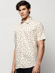 Men Cream Printed Casual Casual Shirts-JUPITERPRINT-1781-Cream