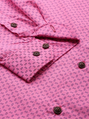 Men Pink Printed Casual Shirt-ELICAPRINT-4818-Pink