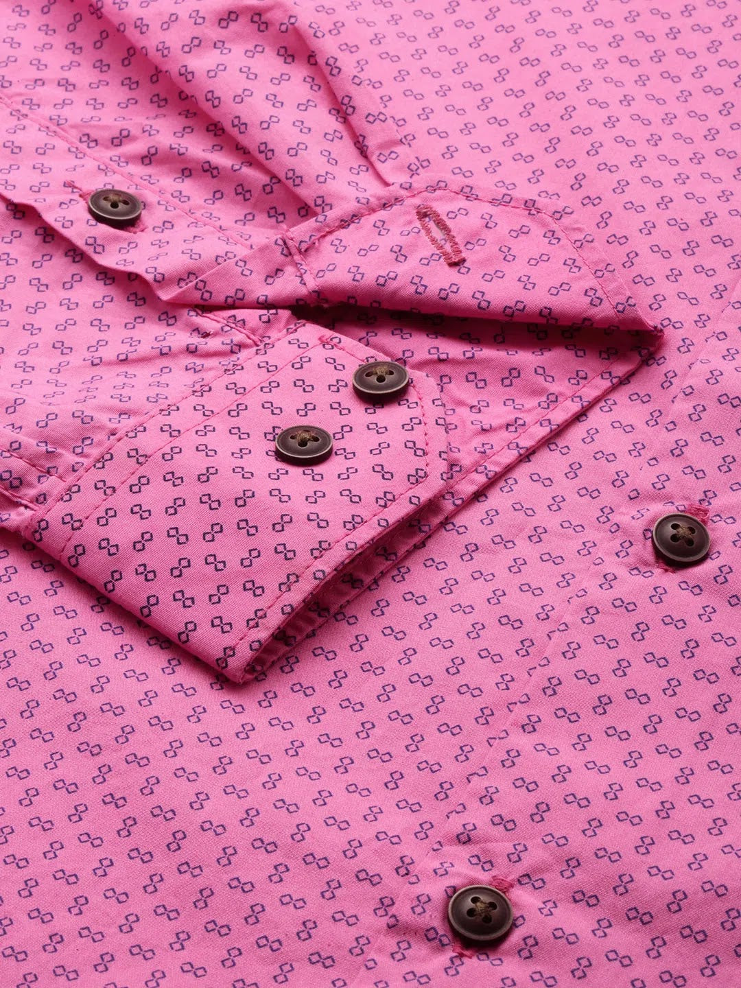 DesiQlo Men's Pink Printed Cotton Shirt | Casual Style