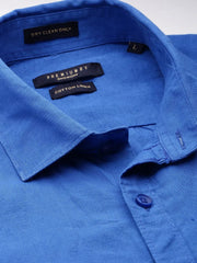 Men Blue Solid Casual Shirt-SWALLOW-1763-Blue