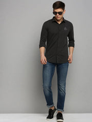 Men Grey Solid Casual Shirt-FORDKNITS-4470-Greymelange