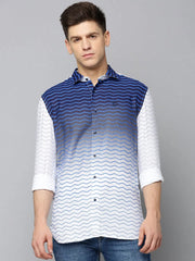 Men White Printed Casual Shirt-QUINN-3612-White
