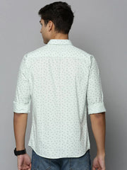 Men Green Printed Casual Shirt-HARPERPRINT-1699-Green