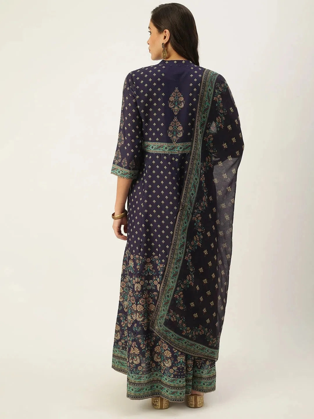 Violet Printed Anarkali Kurti for Women | DesiQlo
