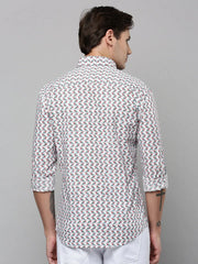Men White Printed Casual Shirt-RTRPRINT-4840-White