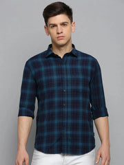 Men Teal Checked Casual Shirt-DALTONCHECKS-4089-Teal