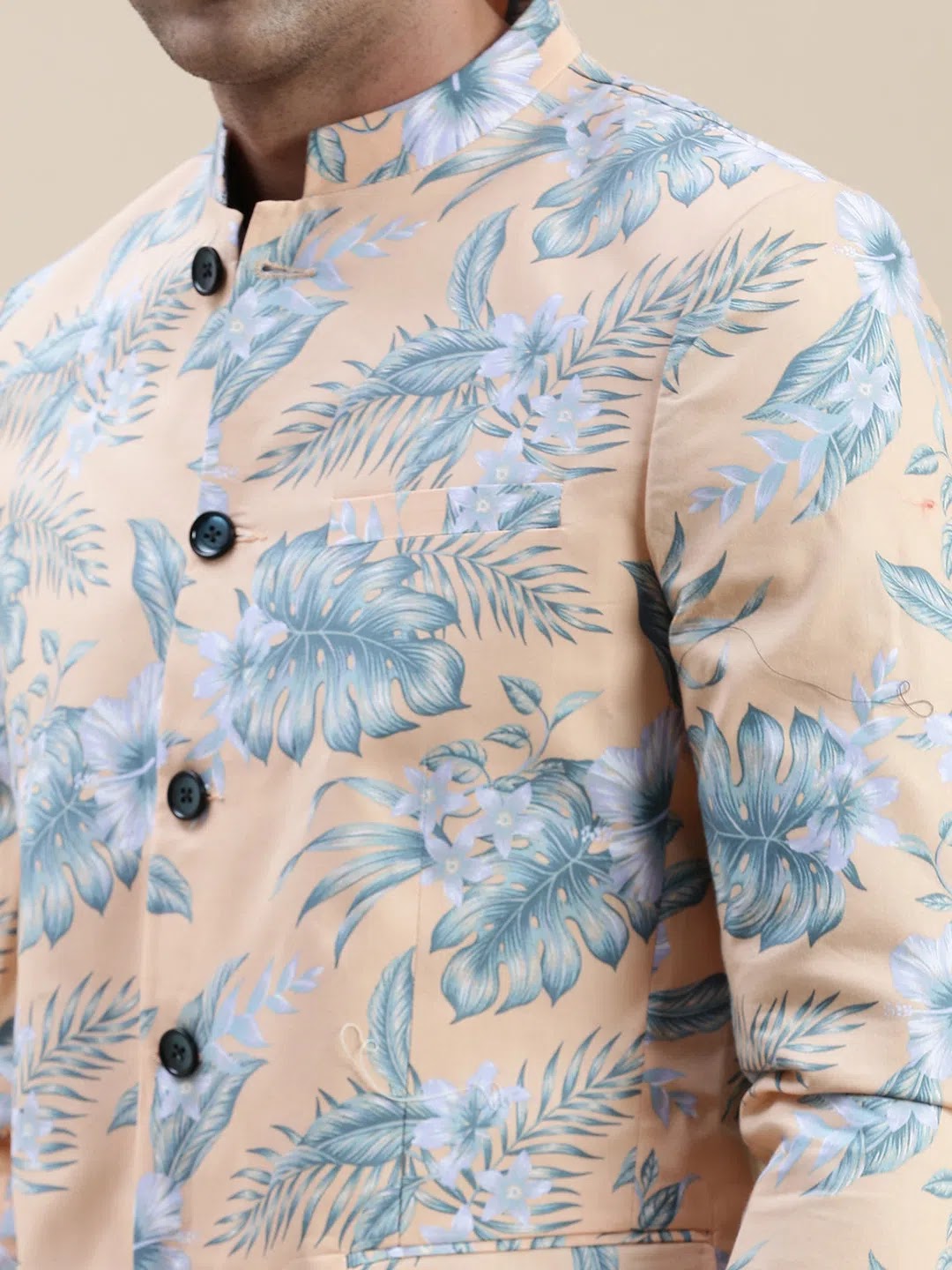 Men's Coral Printed Casual Blazer | Indian Nehru Jackets