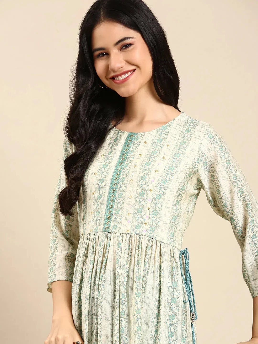 Women's Cream Solid Kurta SetKC-799-Cream