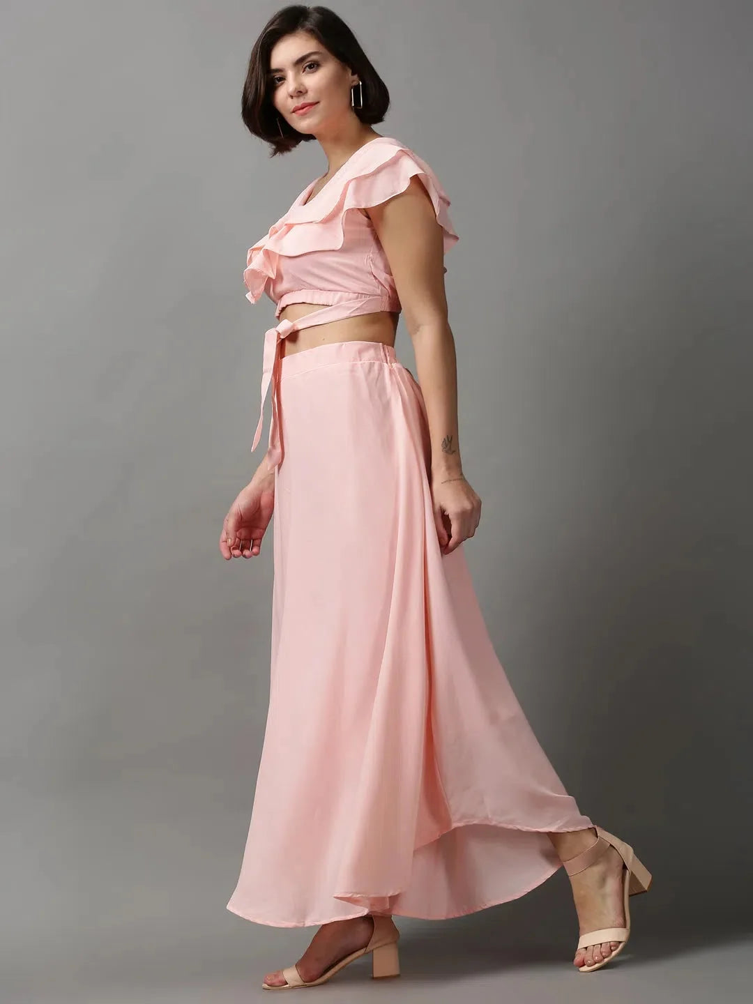 Pink Solid Co Ord Sets | Two Piece Sets Women - Cotton