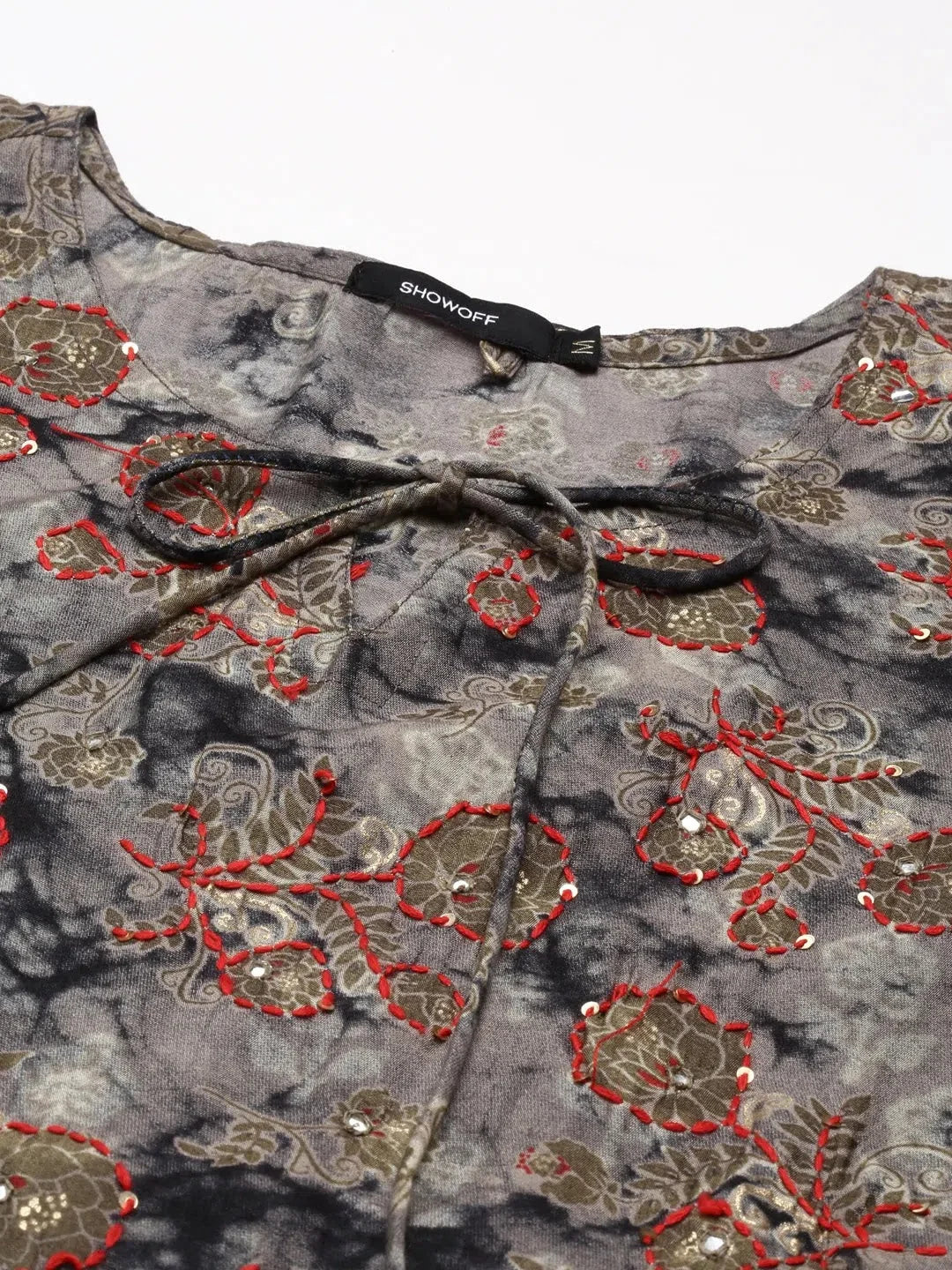 Grey Embellished Kurta - Stylish Indian Kurtis for Ladies