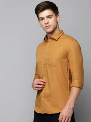 Men Khaki Solid Casual Shirt-PRO-ETWILL-4682-Khaki