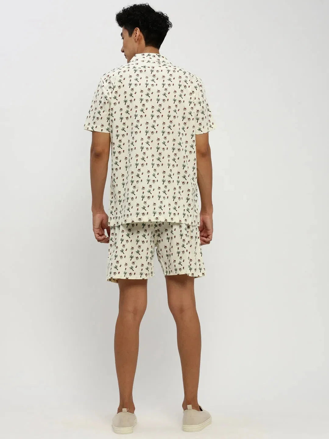 Men's Cream Printed Co ord Set | Stylish Co ord Sets Men