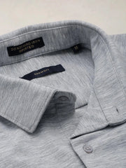 Men Grey Solid Casual Shirt-FORDKNITS-4476-Greymelange