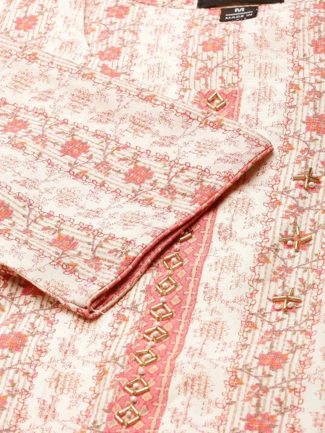 Women's Cream Floral Kurta Set | Designer Kurta Sets