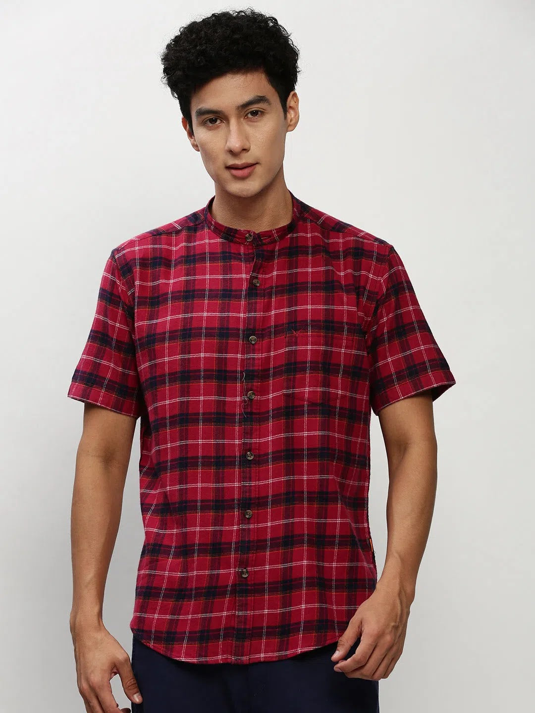 Red Checked Cotton Shirt | Mens Casual Formal Shirt DesiQlo