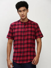 Men Red Checked Casual Casual Shirts-RORACHECKS-93-Red