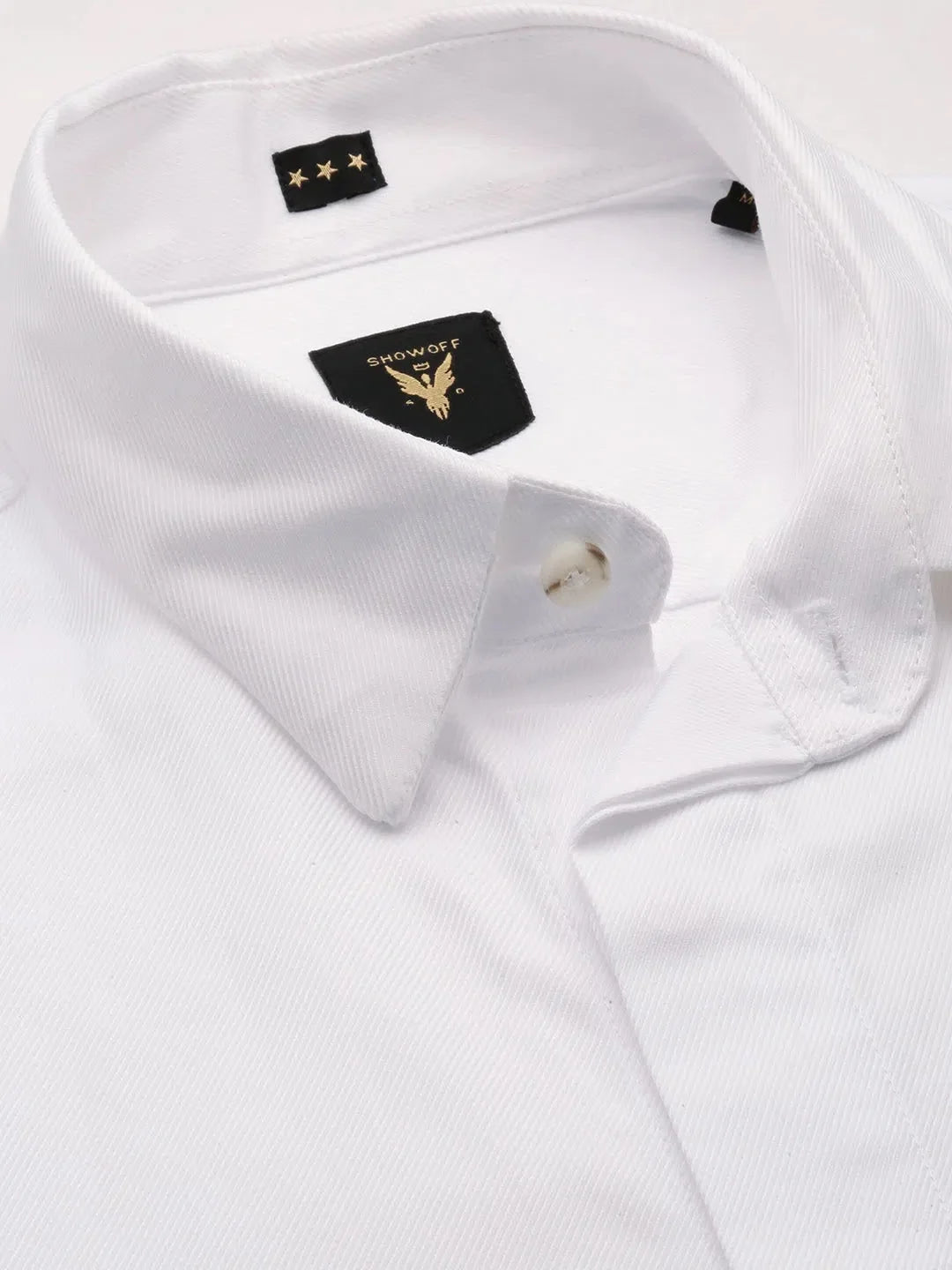 Trendy White Cotton Mens Shirt - Solid Casual Shirt | DesiQlo