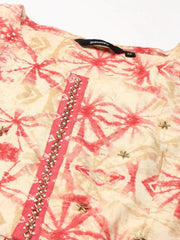 Women's Cream Tie Dye Kurta SetKC-821-Cream