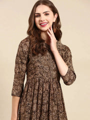 Women's Taupe Printed Kurta SetKC-945-Taupe