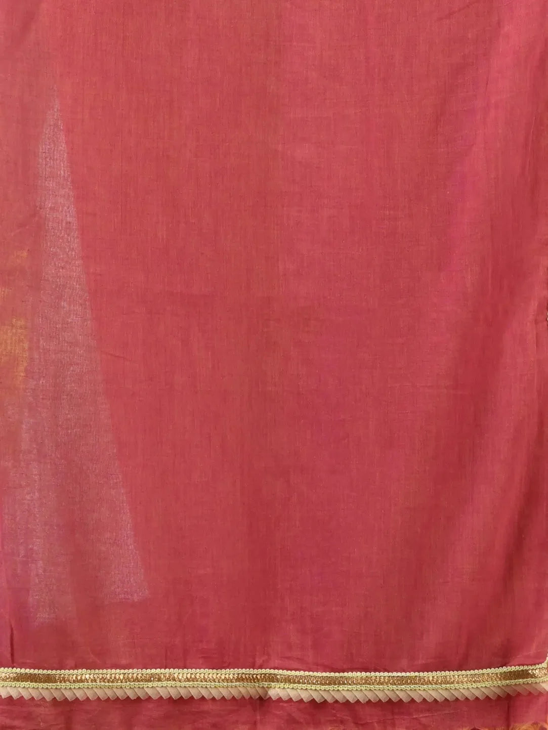 Salmon Pink Cotton Saree: Gota Patti Border | Indian Sari