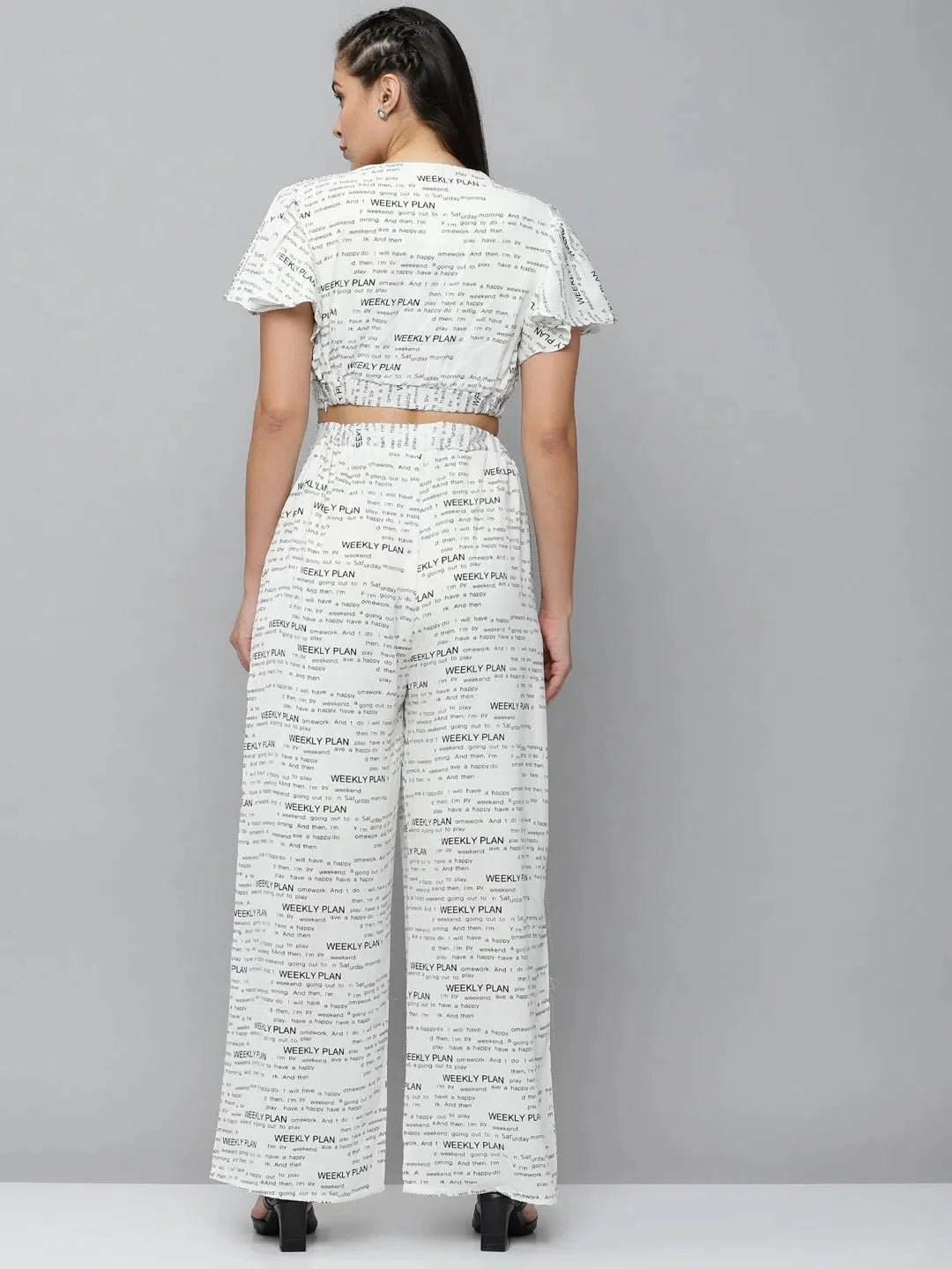 White Printed Co Ord Set for Women | Viscose Casual Co ord