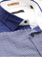 Men White Printed Casual Shirt-QUINN-3598-White