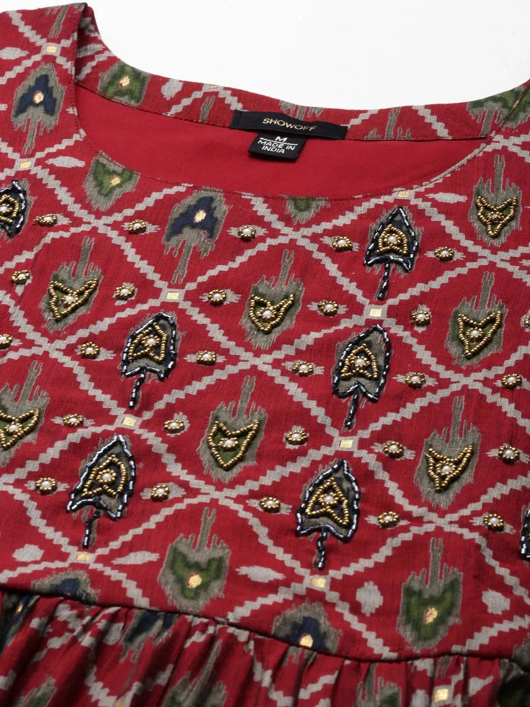 Maroon Ethnic Print Kurta Set - Designer Women's Kurta Sets