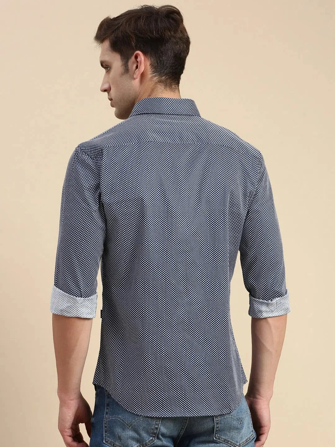 Navy Blue Solid Mens Shirt | Casual Cotton Shirt