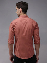 Men Orange Solid Casual Shirt-BOLDPLAINE-1621-Rust