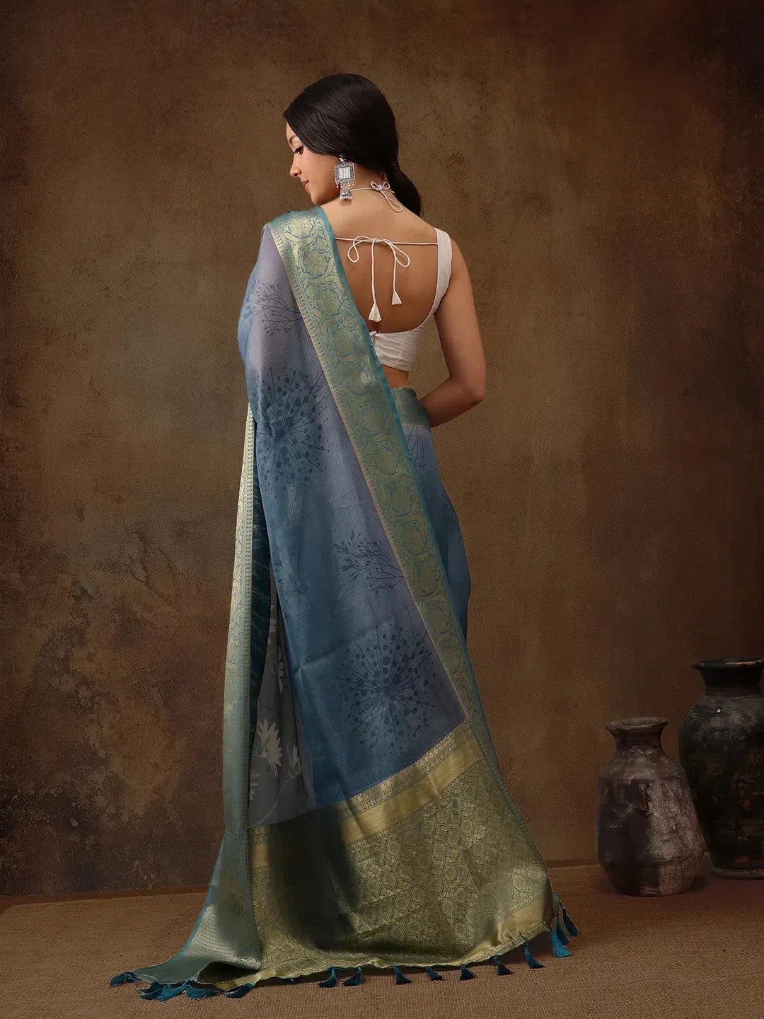Petal Grace Floral Polyester Saree | Indian Sarees